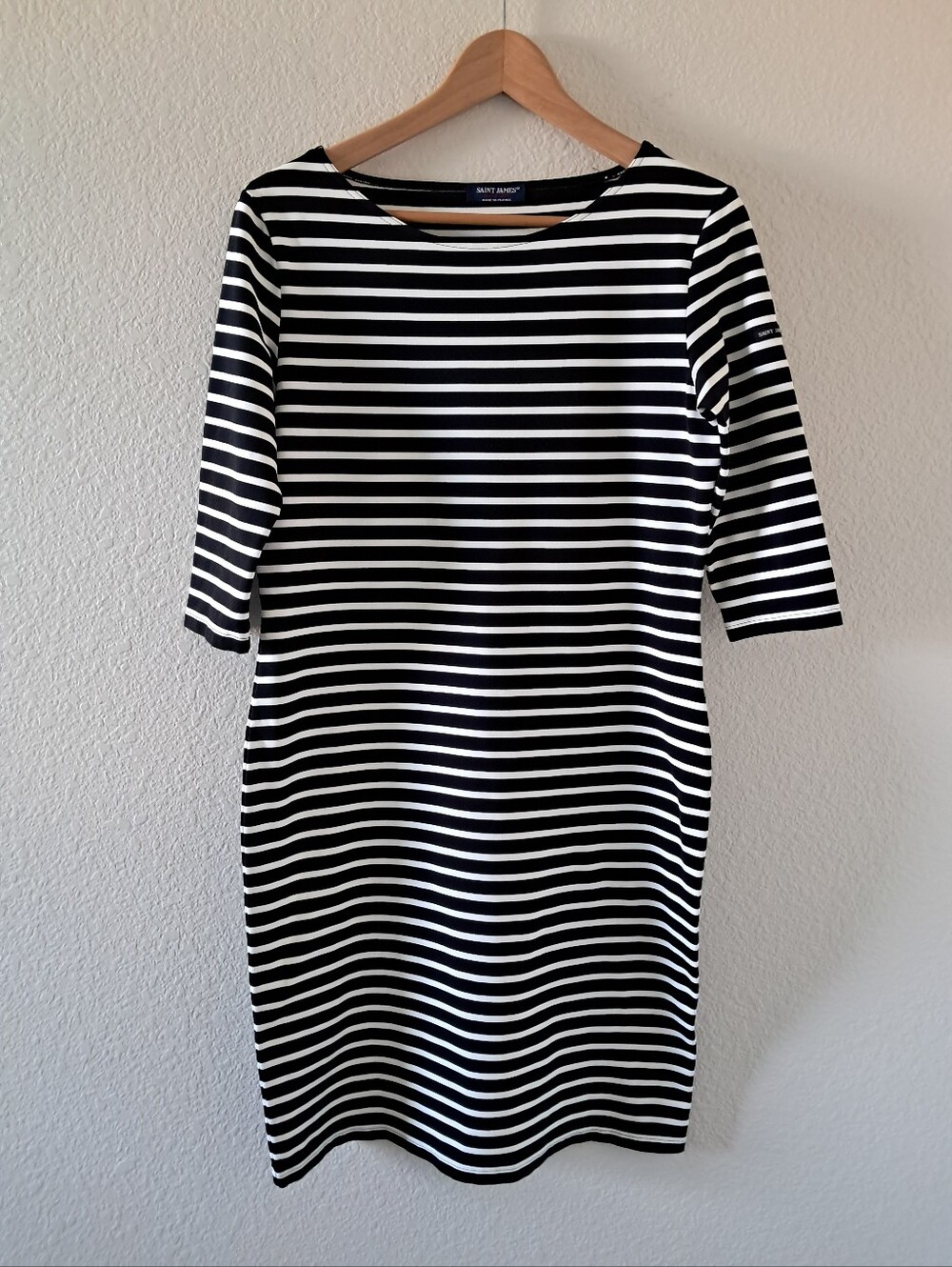 Saint James Striped Dress Size 12 Black